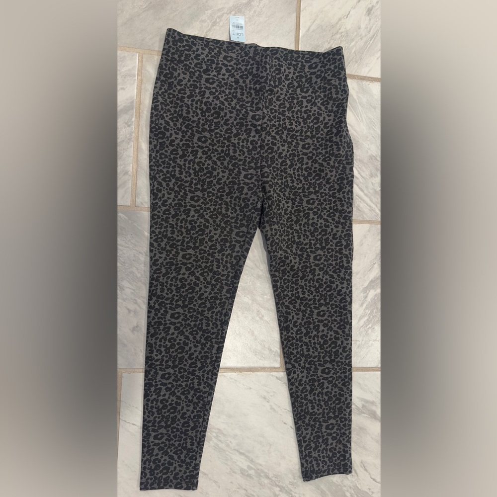 NWT Loft Womens Cheetah Animal Print Pull On Skinny Leggings Size M Petite